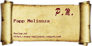 Papp Melissza névjegykártya